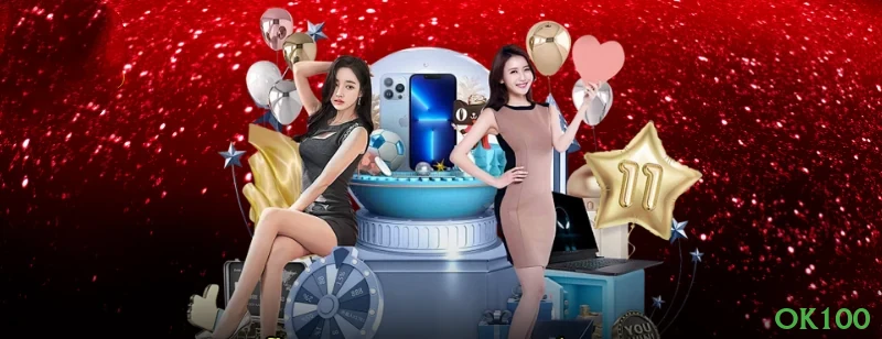 Imagem promocional do cassino online da ok100 mostrando jogos ao vivo